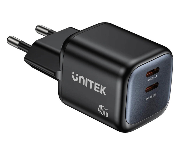 Unitek Ładowarka sieciowa 2-portowa GaN 45W czarna - 1540408 - zdjęcie